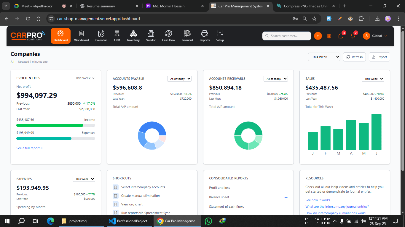 Hover Car Shop Management System